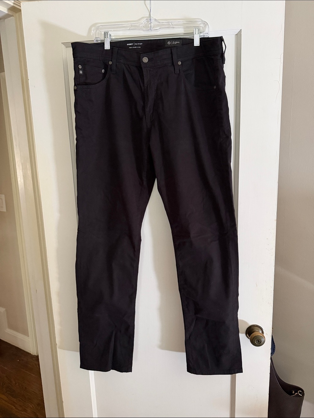 Ag Adriano Goldschmied Men's Everett Slim Straight Black Jeans